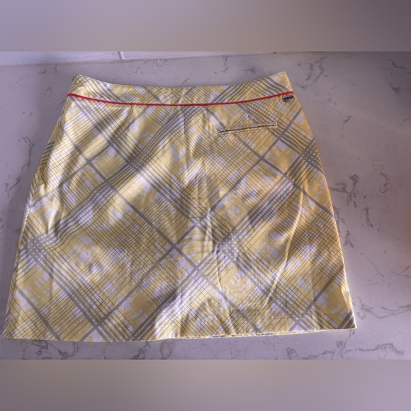 Greg Norman Collection Gold Mini A-Line Skirt Cocktail - Picture 6 of 9